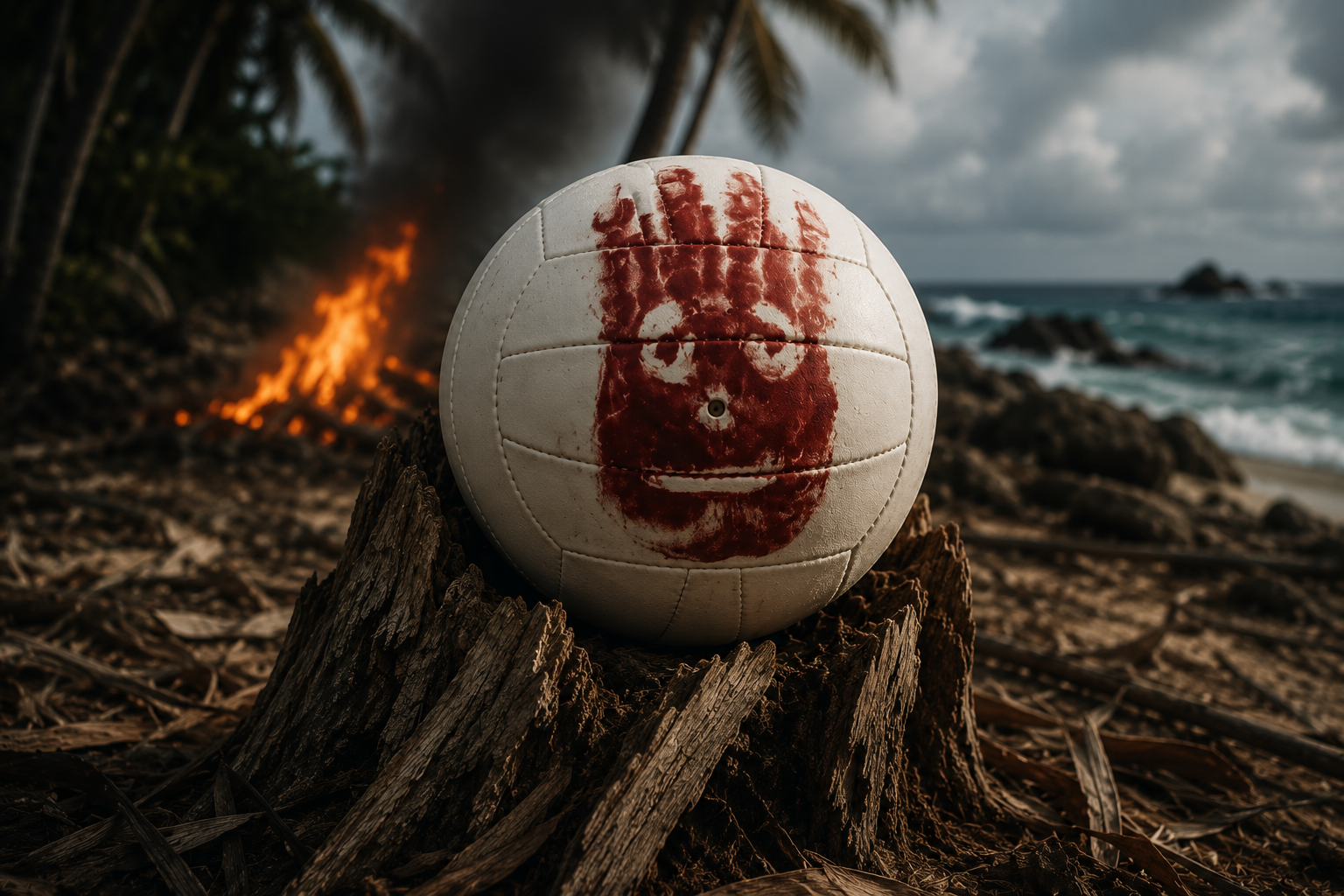 Wilson stranded on a tropical island